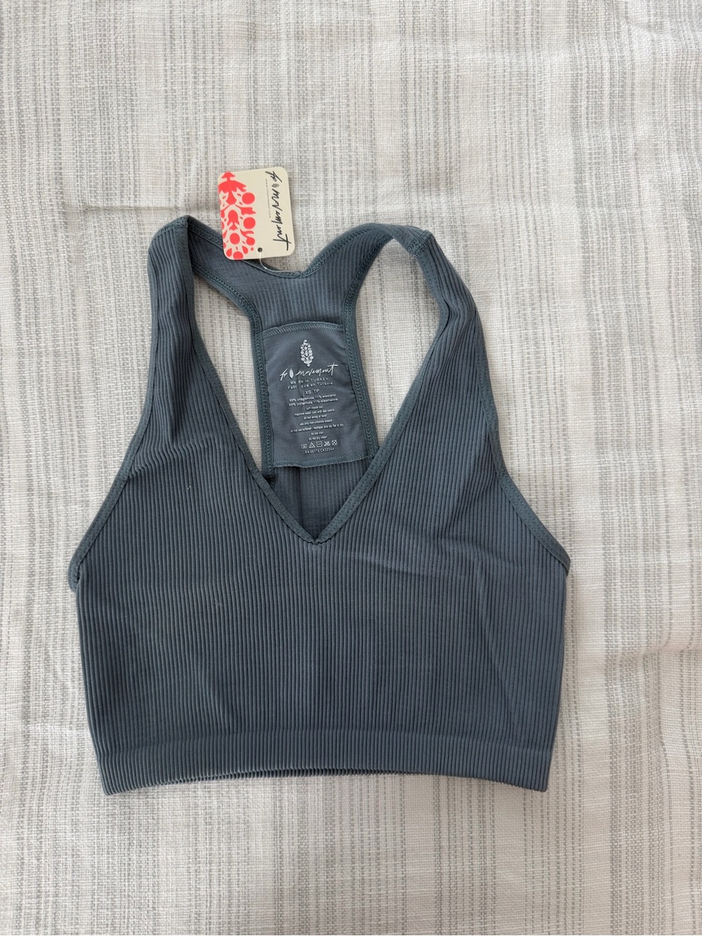 BRAND NEW WITH TAGS Free People Movement Racerback Bralette in Slate Blue